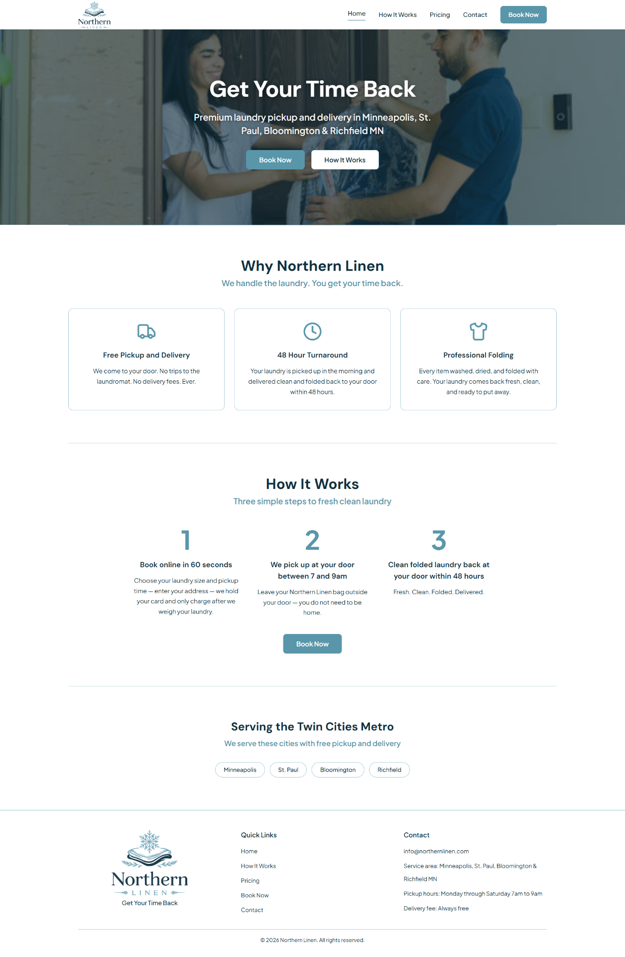 Northern Linen desktop home page